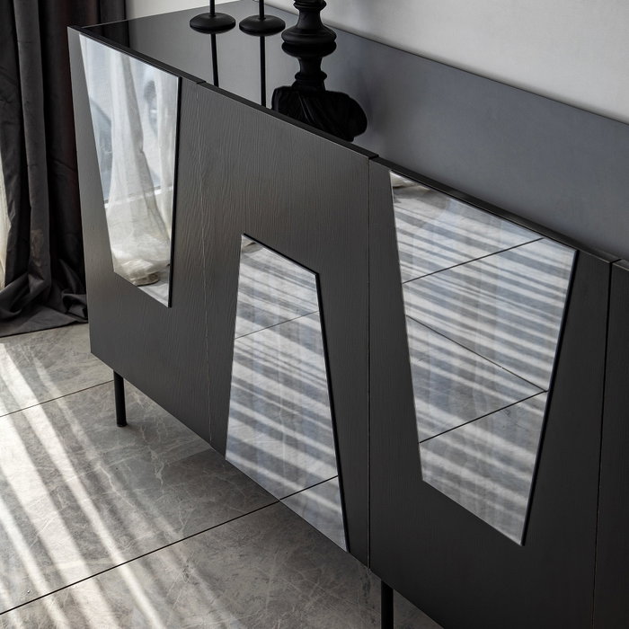 Hanah Home Venice Consola Negro y Fume